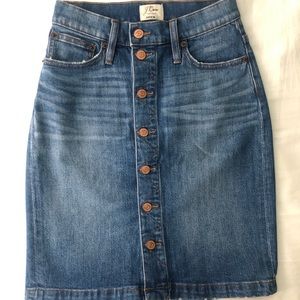 J.Crew Button-front Denim Skirt, Size 24